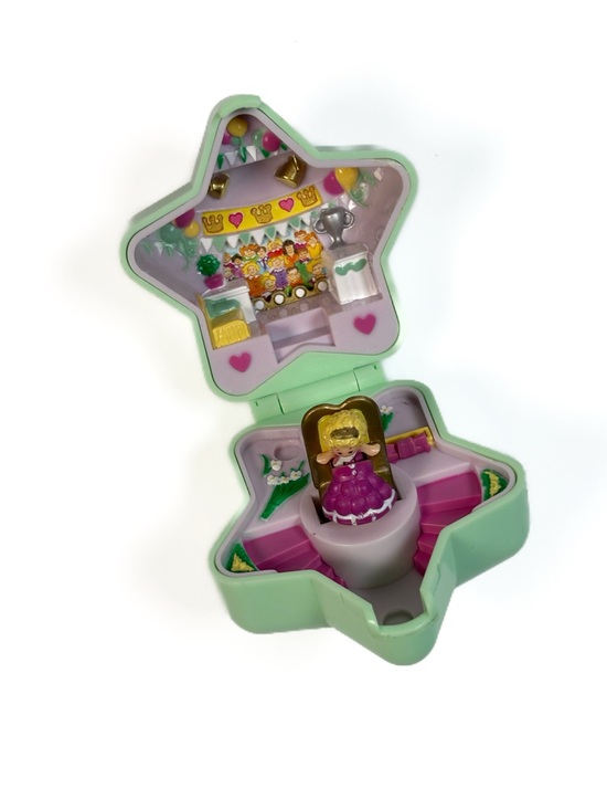 polly pocket Other - 1992 Polly Pocket Bathing Beauty Pageant Mint Green Star Playset Ring Figure VTG